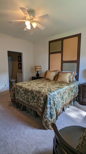 Bedroom 1 has a queen bed and bathroom with a walk-in closet.