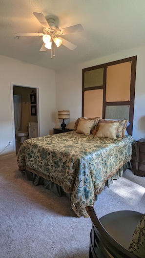 Bedroom 1 has a queen bed and bathroom with a walk-in closet.