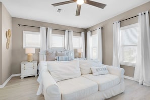 Master Bedroom with King bed, sofa to sit back and relax