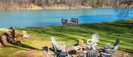 Firepit and Private Dock