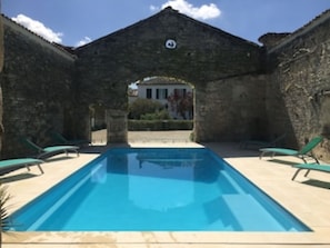 The stunning heated swimming pool open from 1st April to mid November