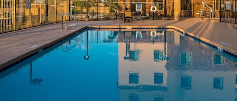 Get some sun in the outdoor pool.