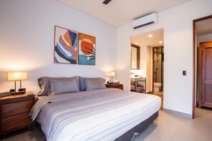 Master bedroom with walk-in closet and ensuite bathroom