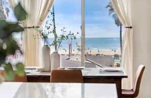 Dine with a View: Enjoy your meals with breathtaking ocean vistas from our beautiful dining area.