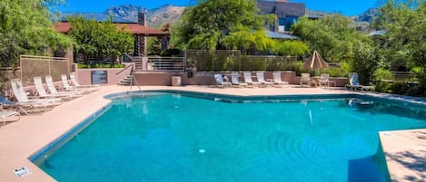 The east side pool is heated year round for your outdoor enjoyment. 
