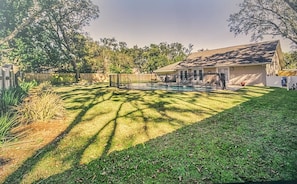 Large Backyard Fenced and Pool Fenced as well.