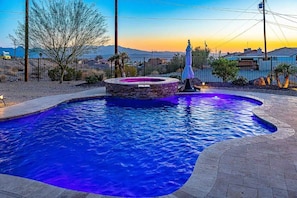 Pool and spa. Pool is heated with additional charge