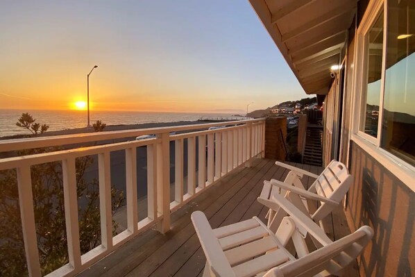 Sunset ocean view directly from the porch