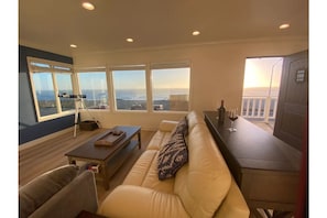 Beautiful sunset ocean views from the living room