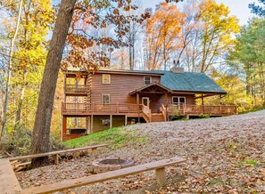 Cabin view from the fire pit