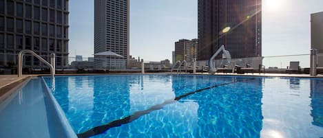 Get some sun in the outdoor pool.