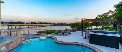 Awesome pool overlooking one of the most desirable arms of lake LBJ!