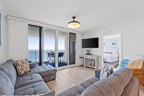 Gulf Front Living Area with Sectional