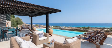 Villa Athena Lindos with fabulous outside area and seaviews