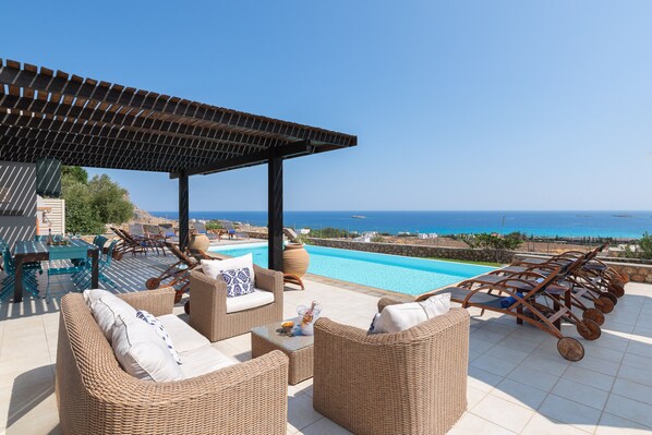 Villa Athena Lindos with fabulous outside area and seaviews