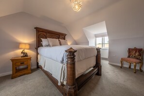 Field View, Sedgeford: Master bedroom with Flemish oak bed