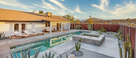 Gorgeous private pool and spa. Enjoy the privacy and serene desert landscape.