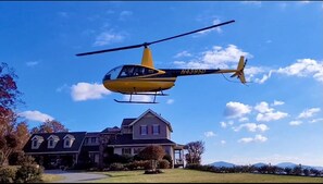 Arrive by Helicopter or Book a Tour (inquire for contact info)