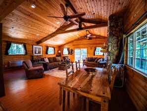 Great Room with doors to hot tub located on deck