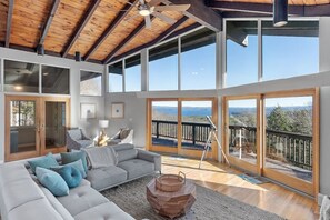Second Floor Living room with Lake and mountain view