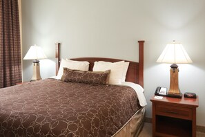 Fall asleep in our cozy bed.