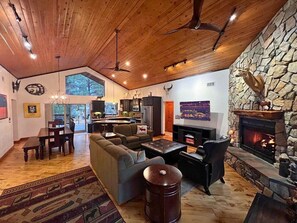 Kick back and relax in this spacious lodge-style living area.