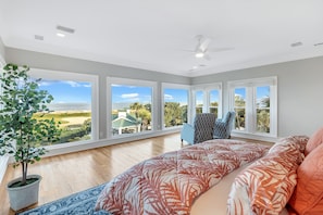 The ocean views are 180 degrees in the master suite.