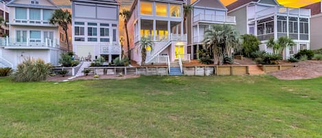 Exterior view of the home from the back.