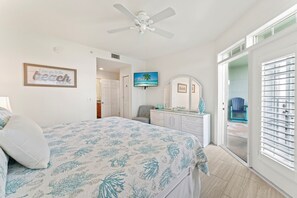 Primary Bedroom with Tv and patio