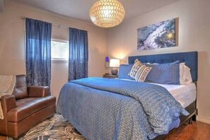 Relax in your king bed and unwind in the spacious, open area, designed for comfort and tranquility.