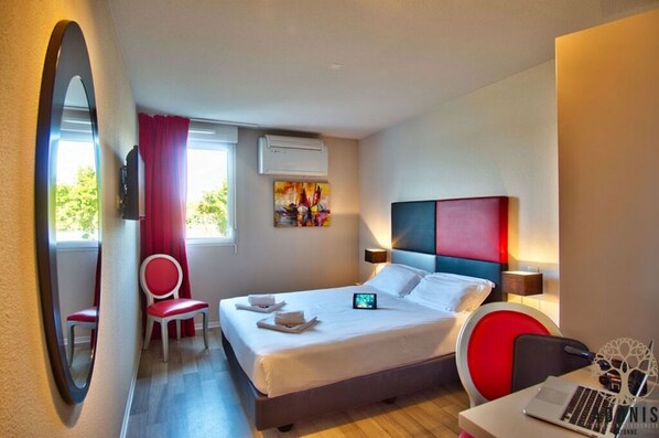 Get a peaceful night sleep in our cozy bedroom.