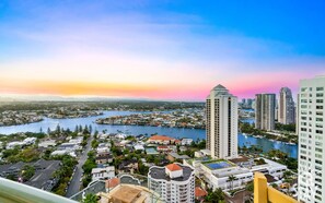 Gorgeous river and city views from the balcony