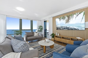 Experience luxury living while lounging around this elegant living room