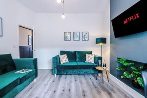 The main living room with lots of space to relax in the evenings.