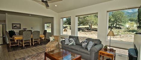 Open Living and Dining Area with Views