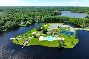 Visit this Island Pool area, all just a 6-min drive from the house.