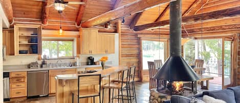 Main Floor Kitchen, Living room and dining area.