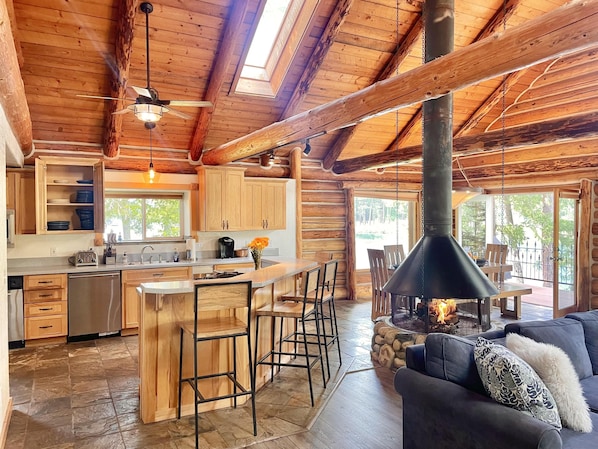 Main Floor Kitchen, Living room and dining area.