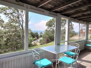 Amazing Porch with Bay views.  Watch sunset and hear the waves from your porch.