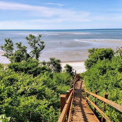 Top of Stairs. Beach view is always changing with the tide.