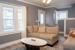 This is the front door as viewed from the living room.