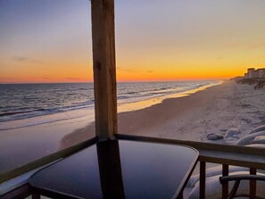 Amazing views down the beach from this prime outdoor seating