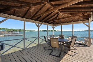 Covered dock seating options.