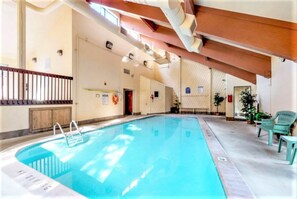 Indoor heated pool - 1 minute covered walk from the unit