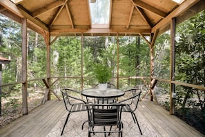Hang out in the screened-in porch