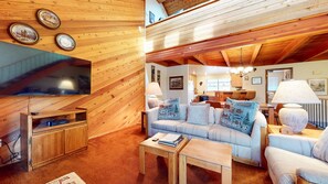 Indoors, Hardwood, Furniture, Living Room, Stained Wood