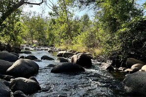 We are located on the South Fork of the Kaweah River/pathway from the house.