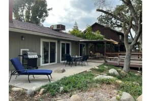 Our spacious backyard hosts BBQs and quiet gatherings after a day at the Park