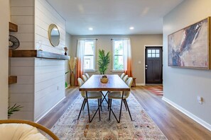 Spacious dining room for seating up to 8 people