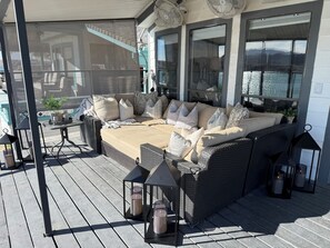 Patio seating with amazing water views!!